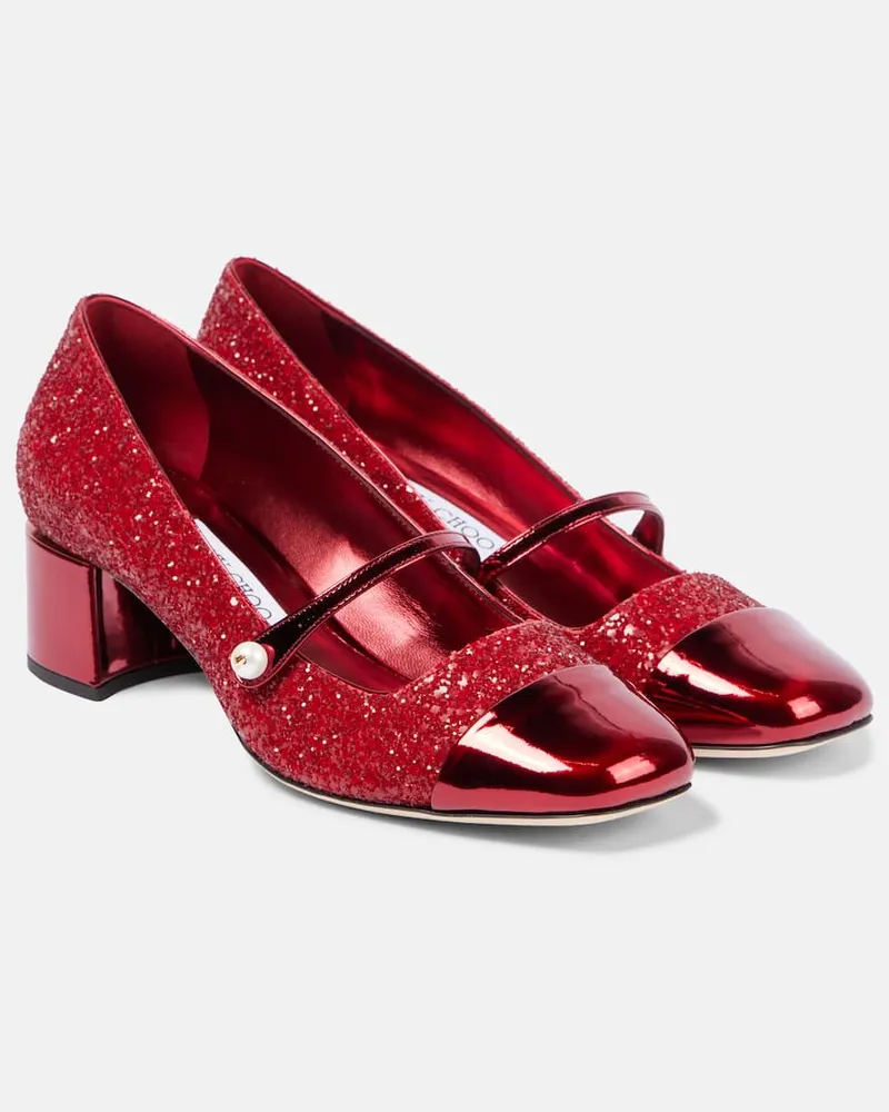 Jimmy Choo Mary-Jane-Pumps Elisa 45 mit Glitter Rot