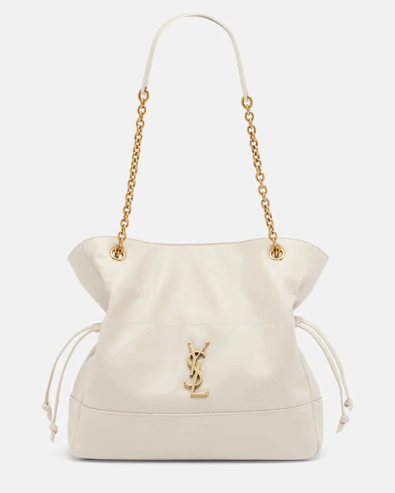 Saint Laurent Schultertasche Jamie Shopping Small aus Leder Weiß