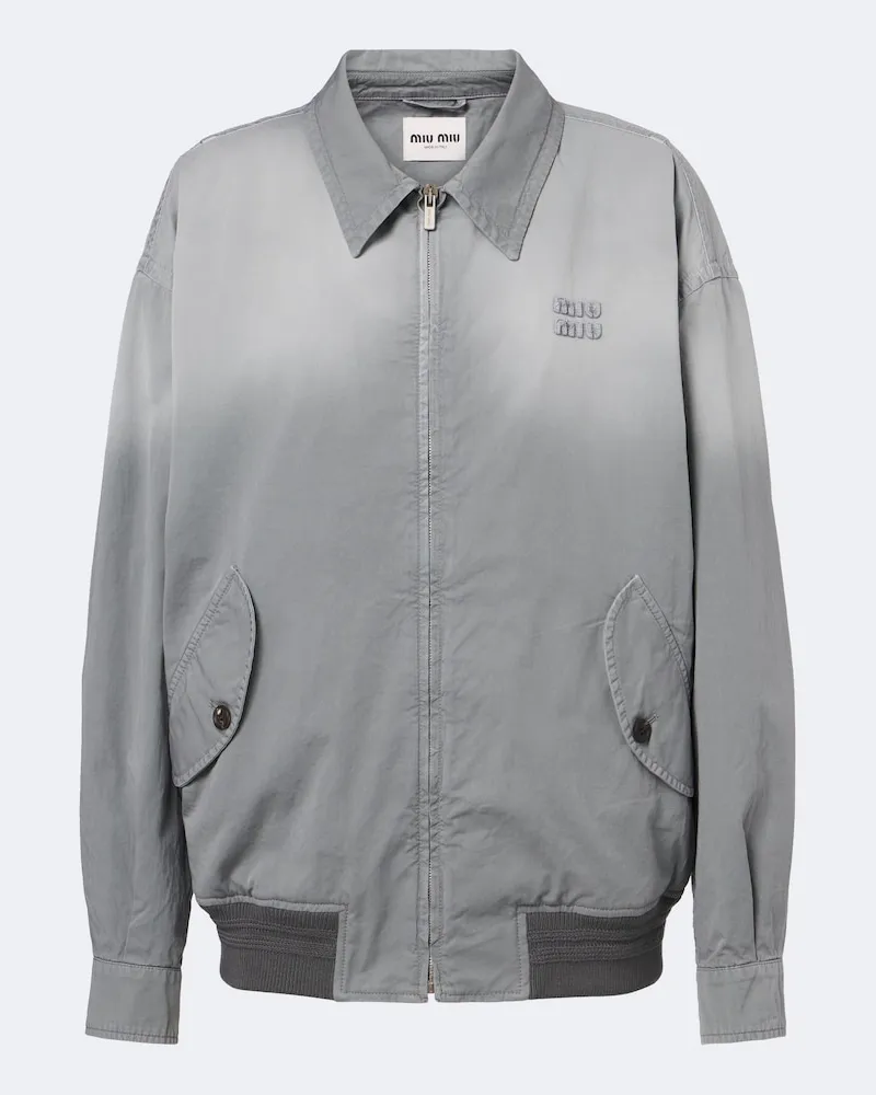 Miu Miu Blouson aus Baumwoll-Twill Grau