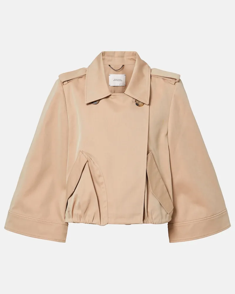 Dorothee Schumacher Cropped-Jacke Luxury Layer aus einem Baumwollgemisch Beige