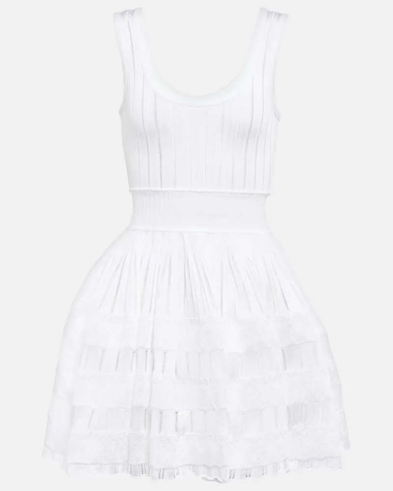 Alaïa AlaÃ¯a Minikleid Crinoline aus Rippstrick Weiã