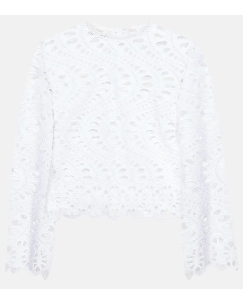 Giambattista Valli Top aus Baumwolle Weiss