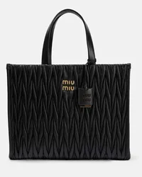 Miu Miu Tote aus Matelasse-Leder Schwarz