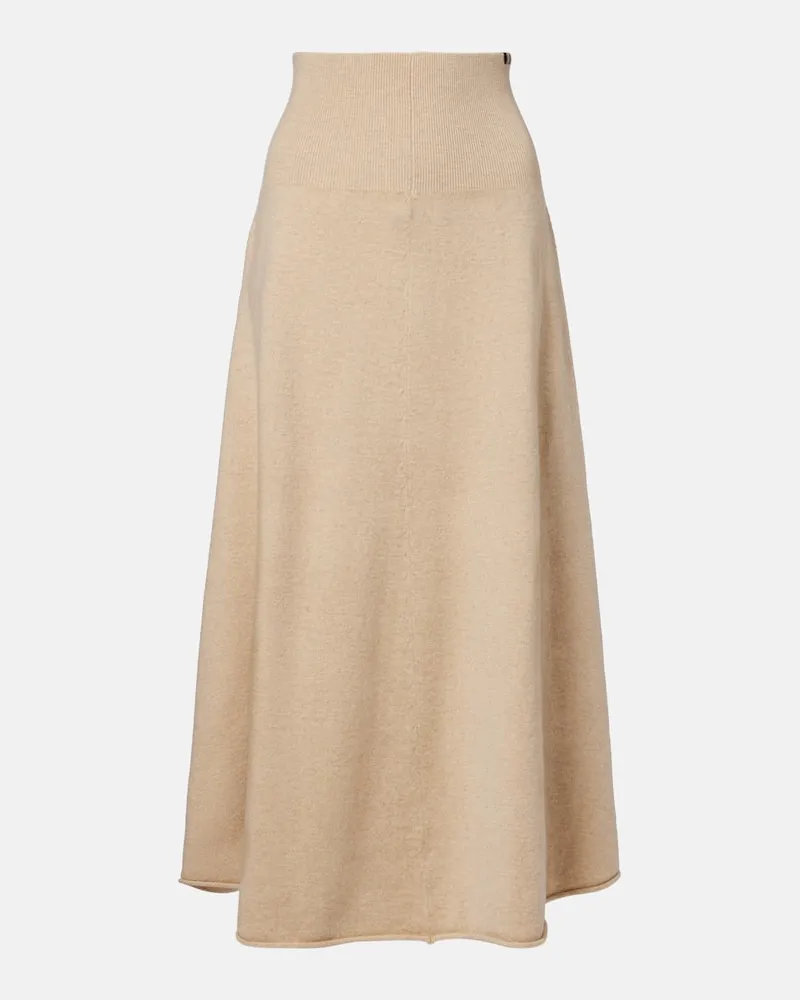 extreme cashmere Maxirock N°388 Ease aus einem Kaschmirgemisch Beige