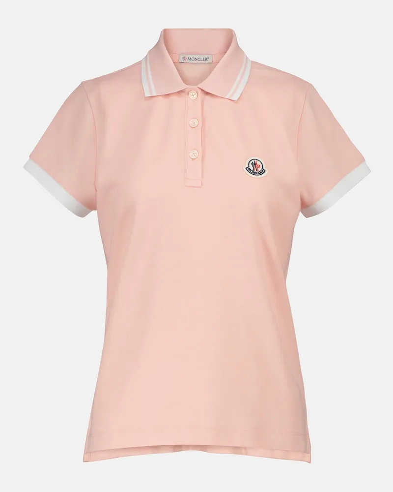 Moncler Polohemd aus Baumwoll-Piqué Pink