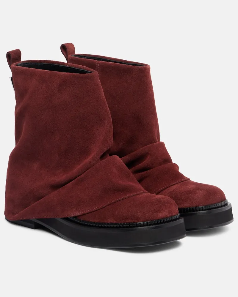 ATTICO Stiefel Mini Robin aus Veloursleder Burgund