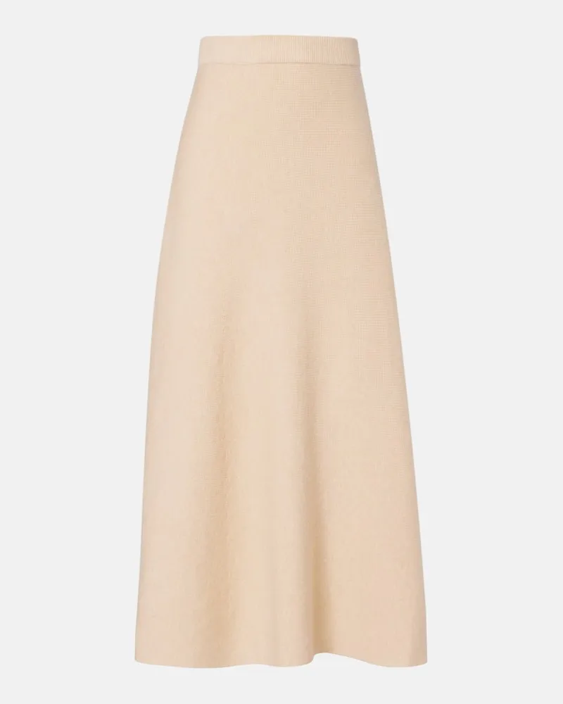 Max Mara Maxirock Giberna aus Wolle und Kaschmir Beige