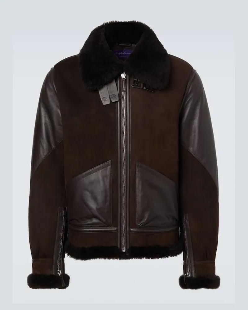 Ralph Lauren Jacke aus Leder und Veloursleder Braun