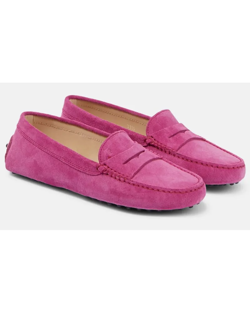 TOD'S Mokassins Gommino aus Veloursleder Pink