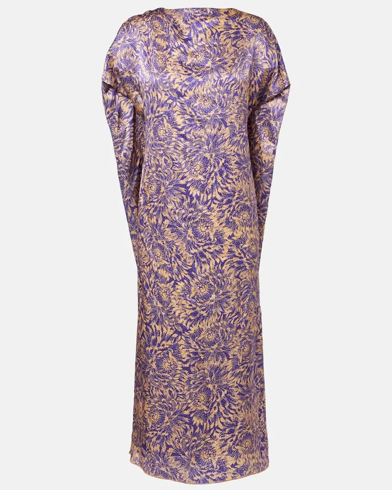 Dries van Noten Midikleid aus Seidensatin Violett