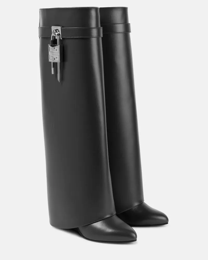 Givenchy Stiefel Shark Lock aus Leder Braun