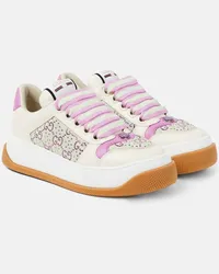 Gucci Verzierte Sneakers Screener GG Crystal aus Leder Multicolor