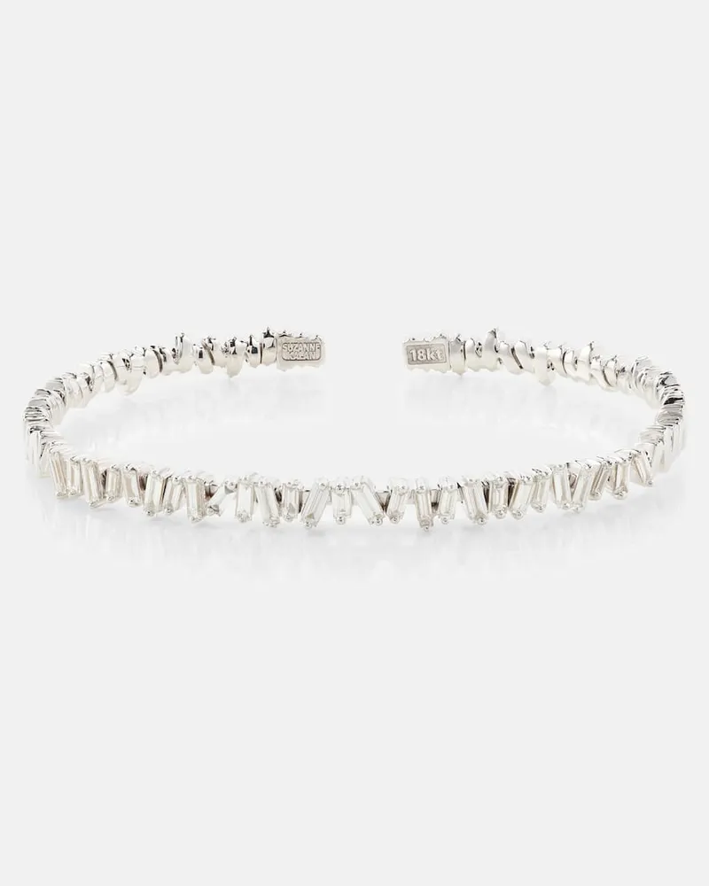 Suzanne Kalan Armreif Classic aus 18kt Weißgold mit Diamanten Metallic