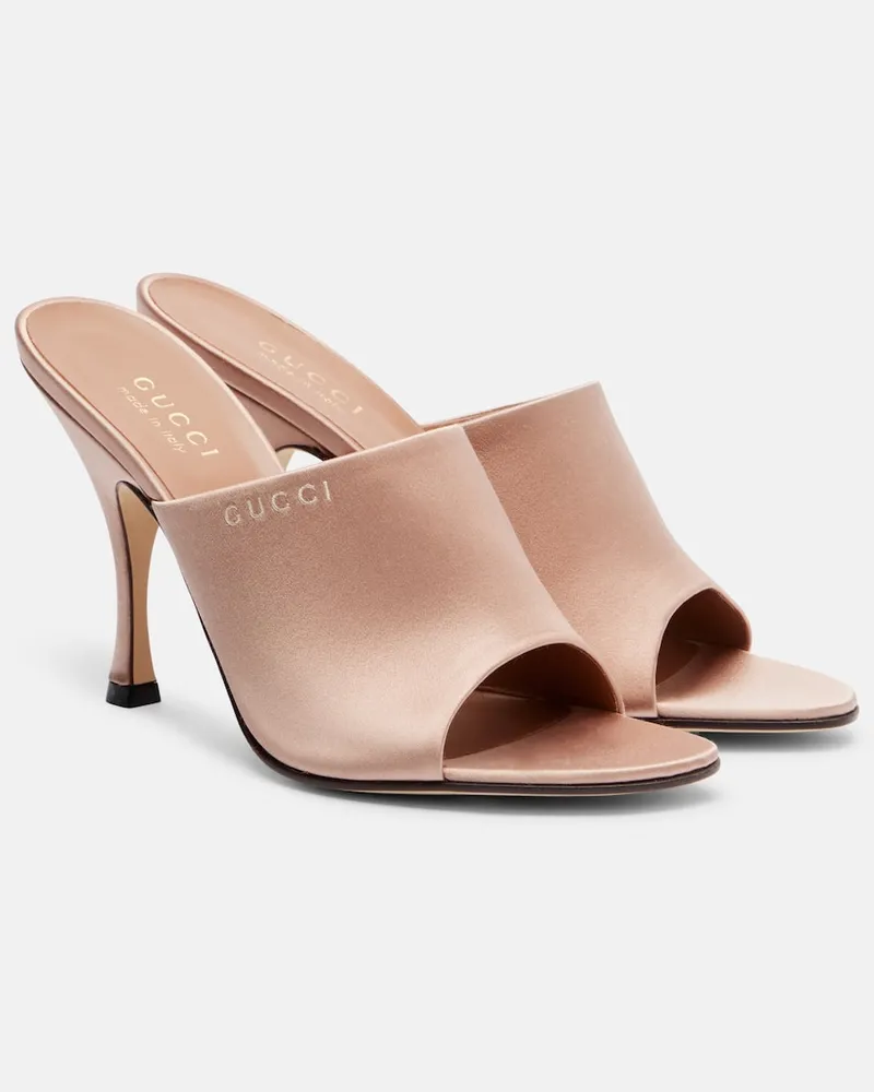 Gucci Pantoletten aus Satin Rosa