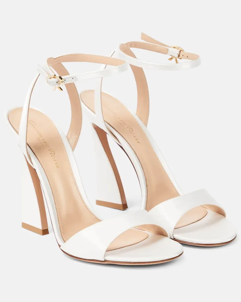 Gianvito Rossi Sandalen Aura aus Satin Weiß