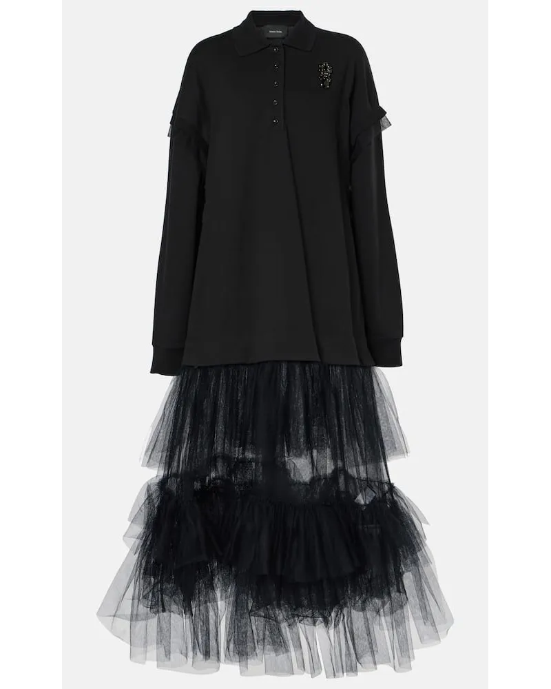 Simone Rocha Polokleid aus Baumwoll-Jersey Schwarz