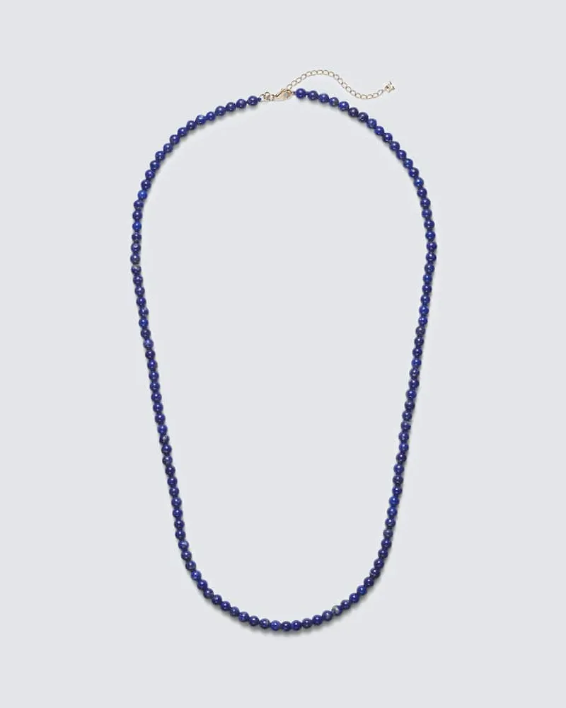 MATEO Halskette aus Lapislazuli mit 14kt Gelbgold Blau