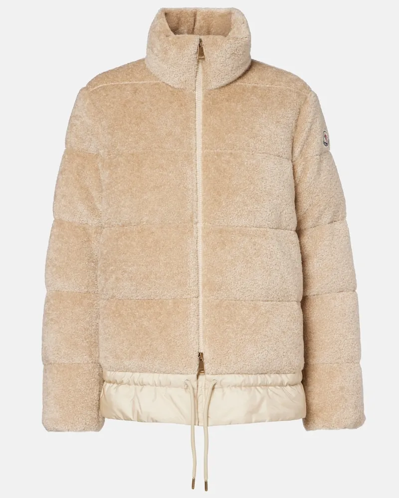 Moncler Daunenjacke Cedre aus Teddyfleece Beige