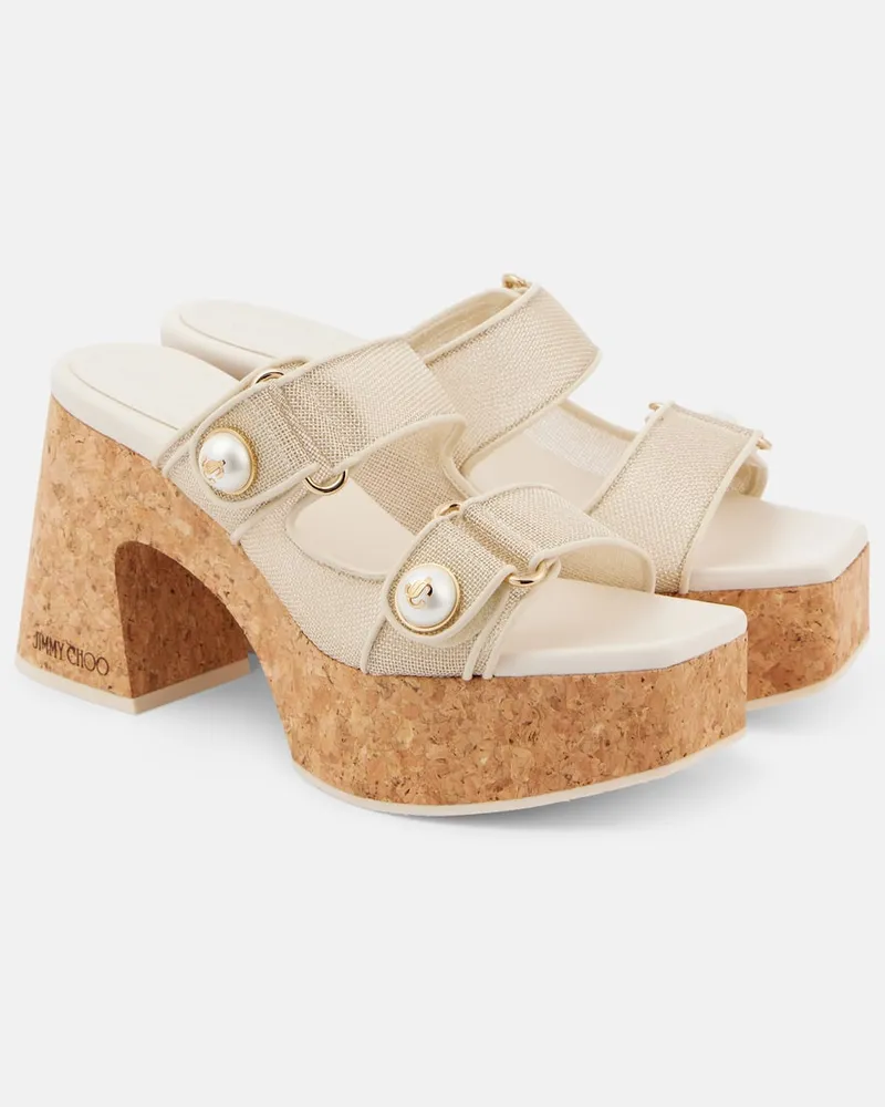 Jimmy Choo Plateausandalen Fayence 95 Gold