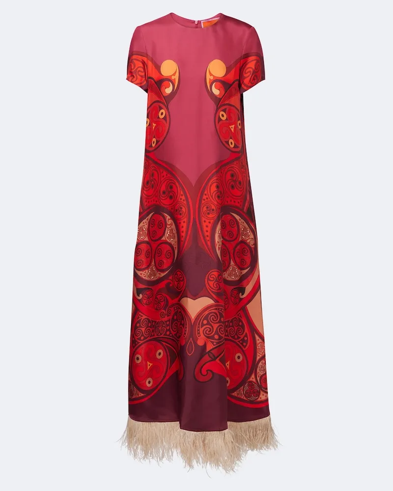 La DoubleJ Maxikleid Swing aus Seiden-Twill Multicolor