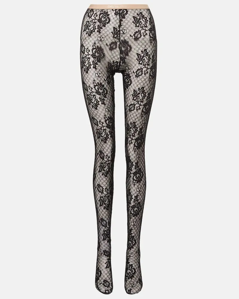 Valentino Garavani Strumpfhose aus Spitze Schwarz