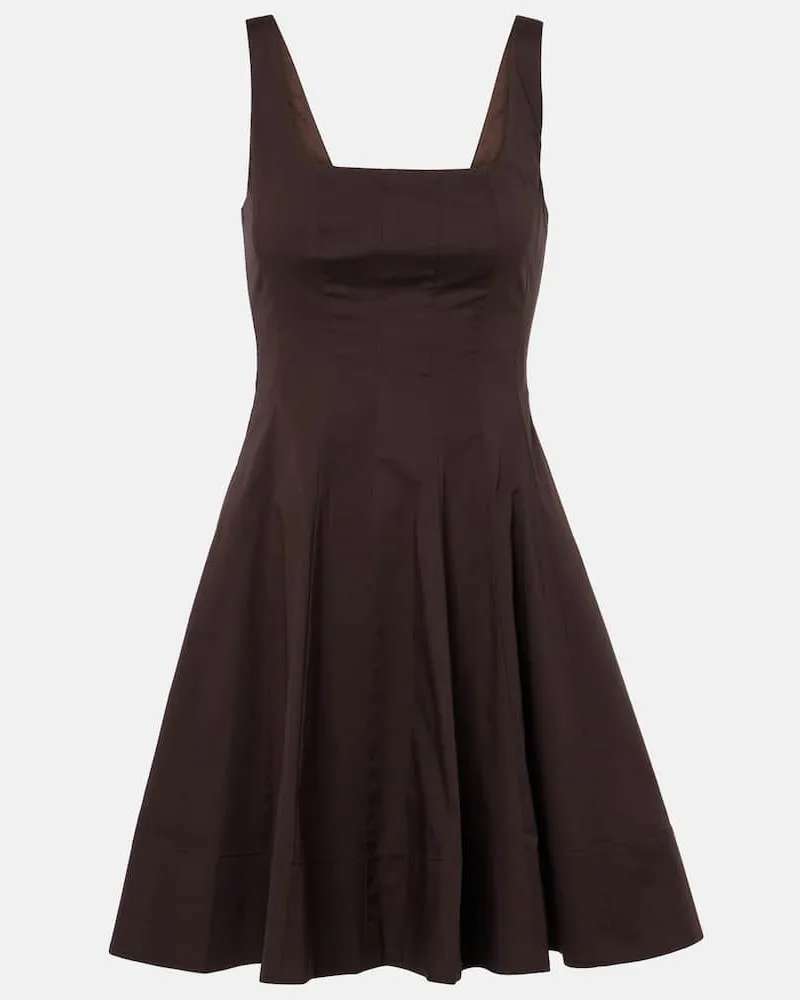 STAUD Minikleid Wells aus Baumwolle Braun