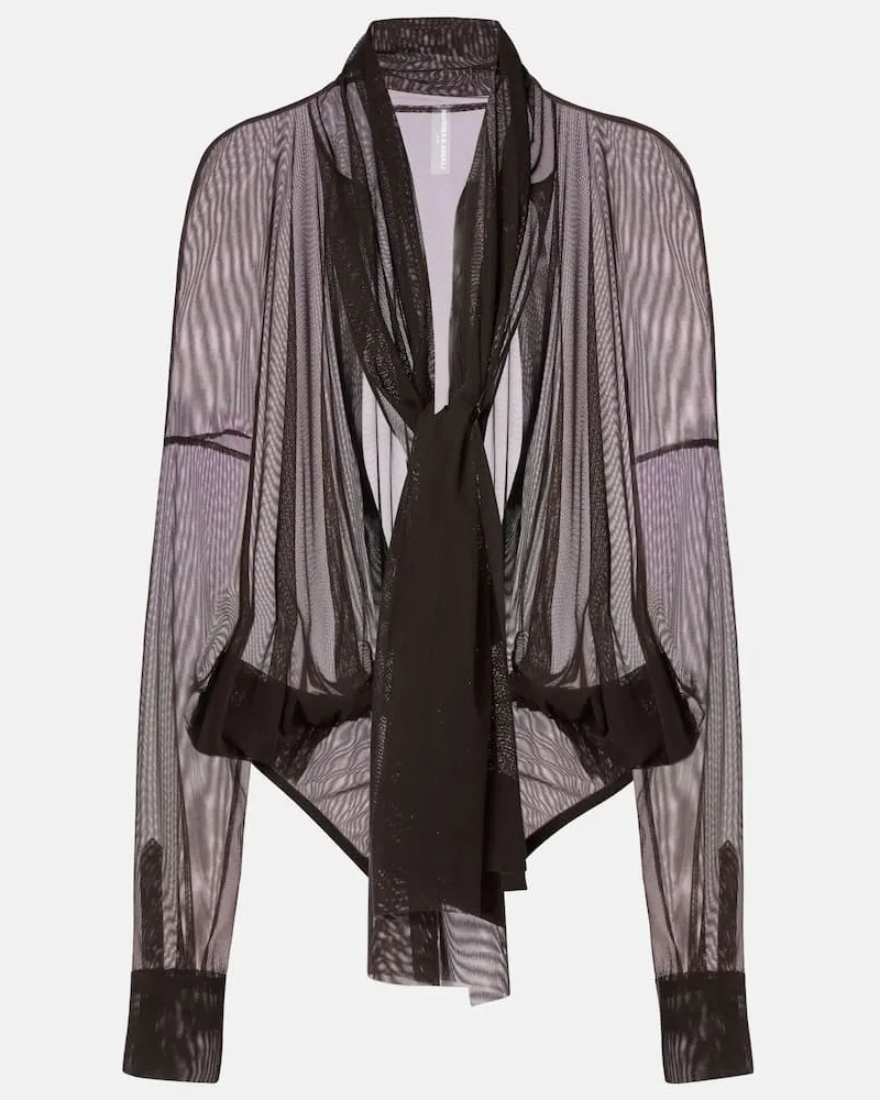 Norma Kamali Body aus Mesh Braun