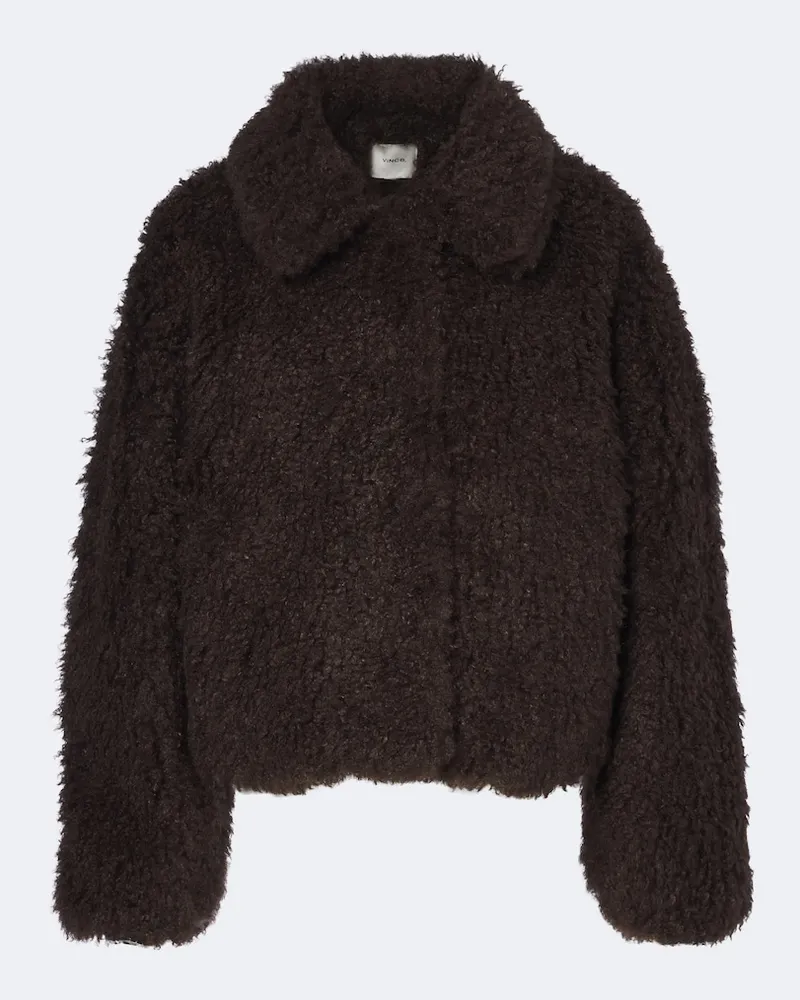 Vince Cropped Blouson aus Bouclé Braun