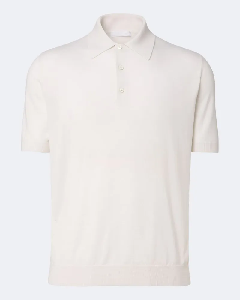 Prada Poloshirt aus Kaschmir und Seide Weiß