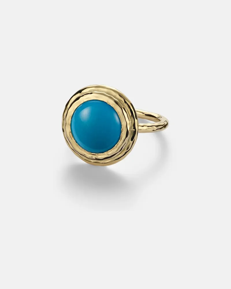 Octavia Elizabeth Ring Coral Beach Allia aus 18kt Gelbgold mit Türkis Gold
