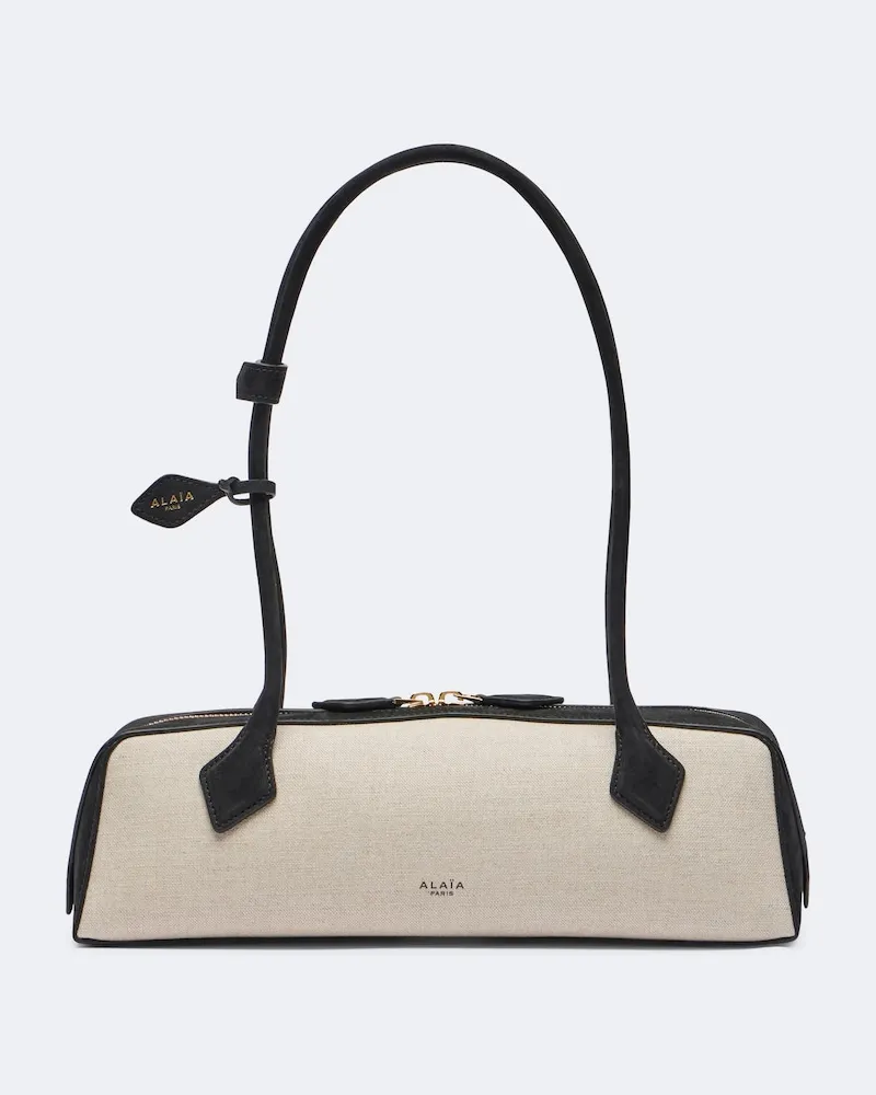 Alaïa Alaïa Schultertasche Le Teckel Medium aus Canvas Beige