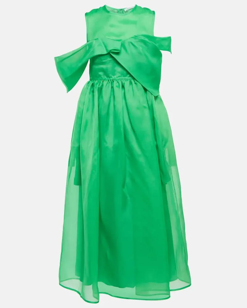 Cecilie Bahnsen Midikleid Sidney aus Seide Grün