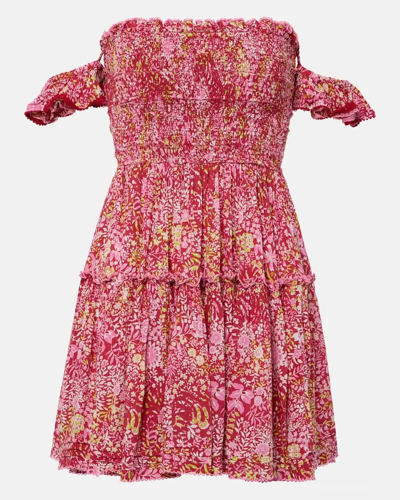 Poupette St Barth Bedrucktes Minikleid Aurora Rosa