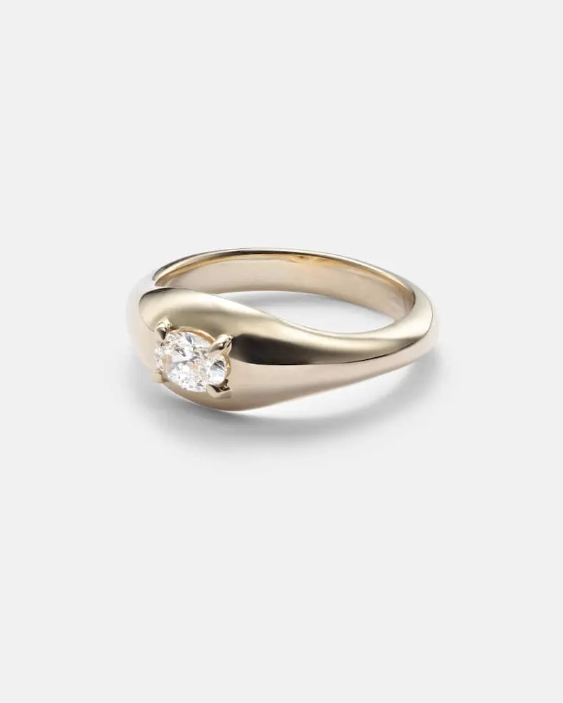 Stone & Strand Pinky Ring Essential aus 14kt Gelbgold mit Diamant Gold