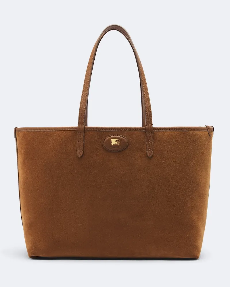 Burberry Wendbare Tote Bag Bloomsburry Medium aus Veloursleder Braun