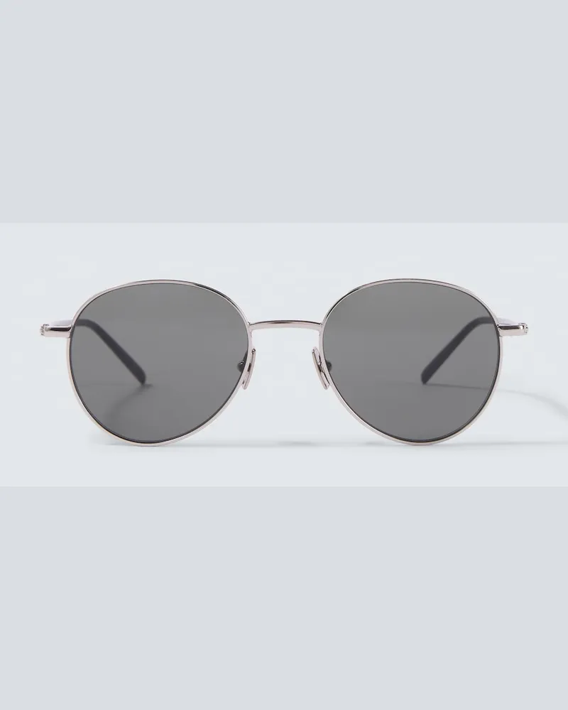 Saint Laurent Runde Sonnenbrille Silber