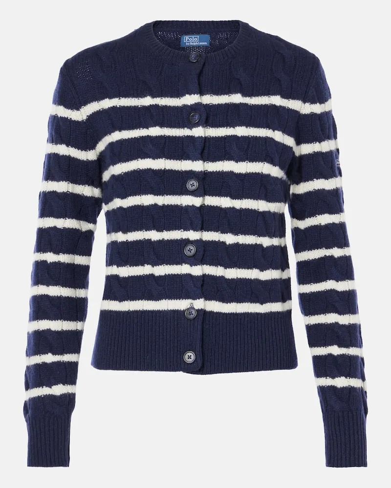 Ralph Lauren Cardigan aus Wolle und Kaschmir Blau
