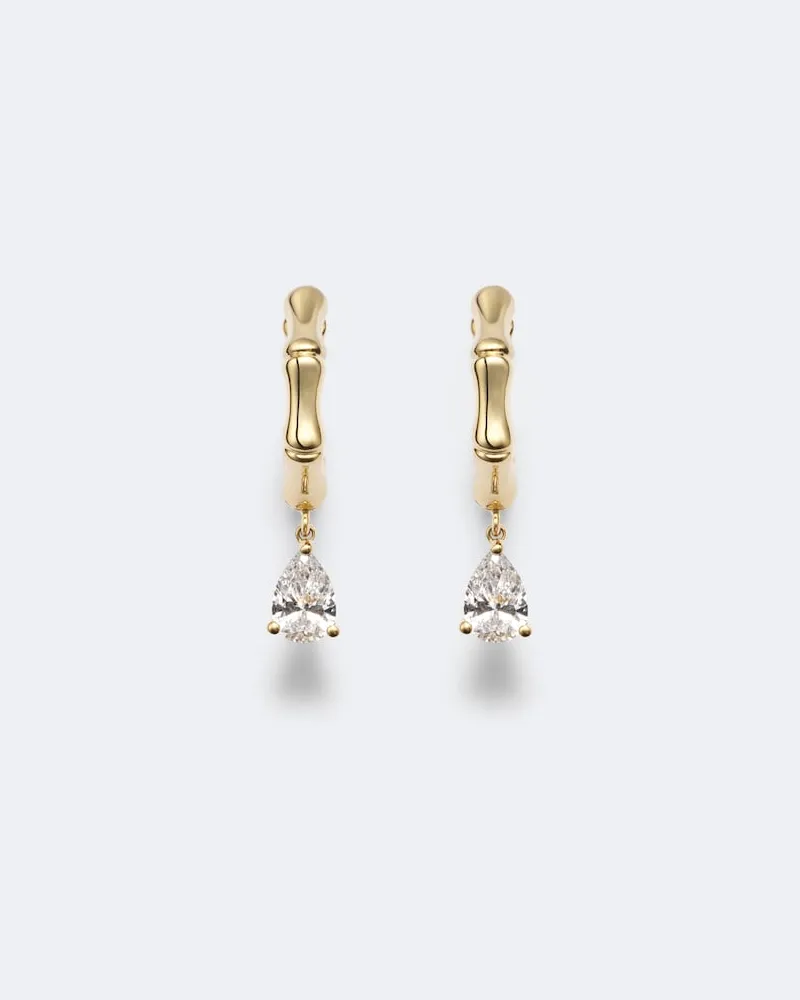 ANITA KO Ohrringe Bamboo Small  aus 18kt Gelbgold mit Diamanten Gold