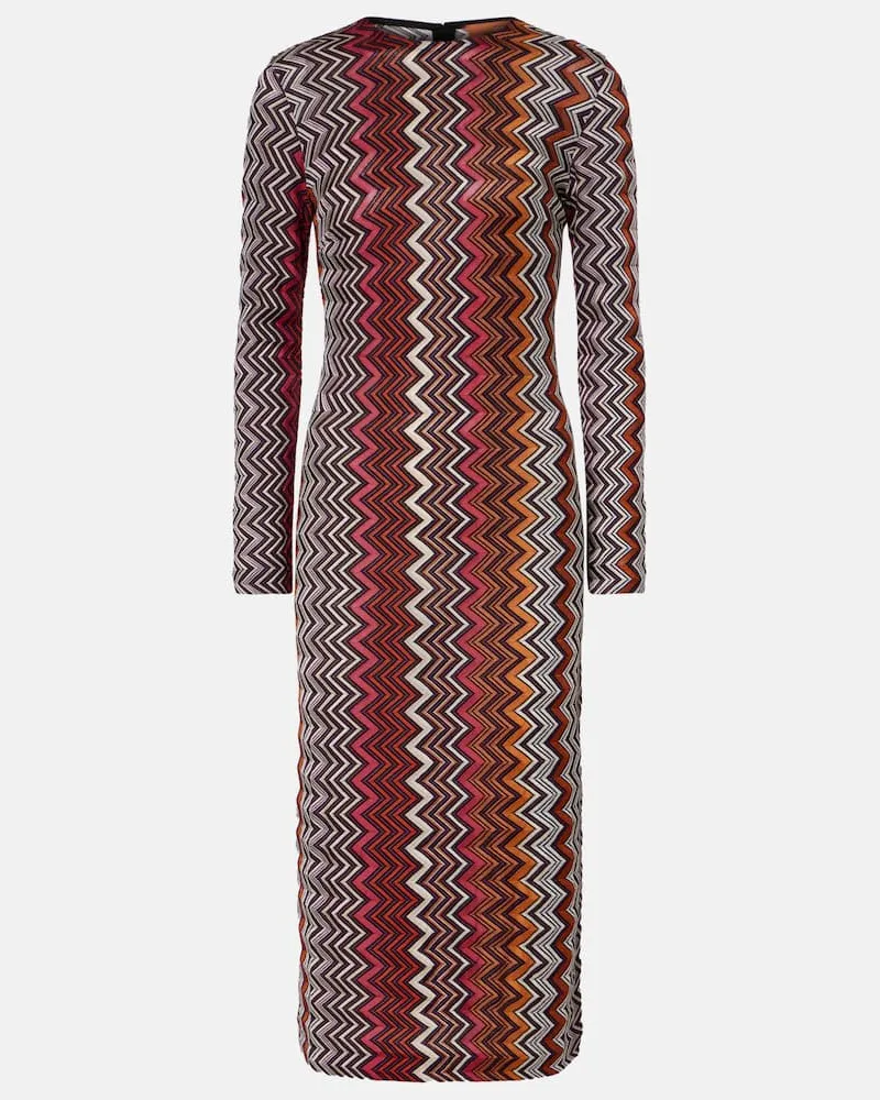Missoni Midikleid aus Häkelstrick Multicolor