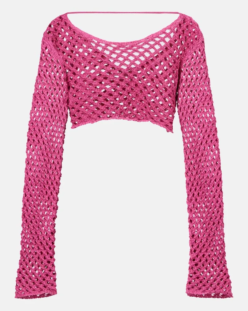 BANANHOT Cropped-Top Magen aus Häkelstrick Pink