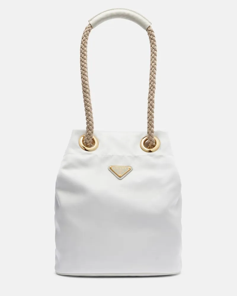 Prada Bucket Bag Prada Mariner Small aus Re-Nylon Weiß