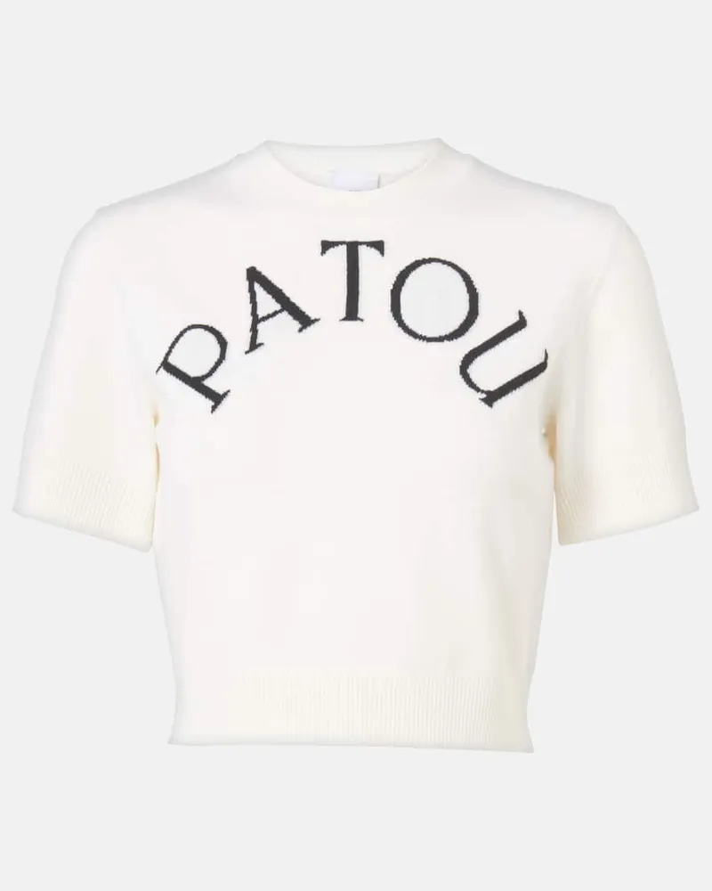 Patou Cropped-Top aus einem Wollgemisch Weiß