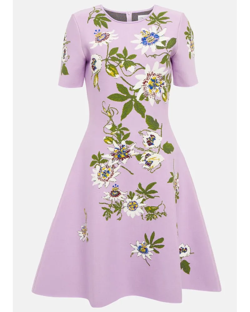 Oscar de la Renta Minikleid aus Jacquard-Strick Multicolor