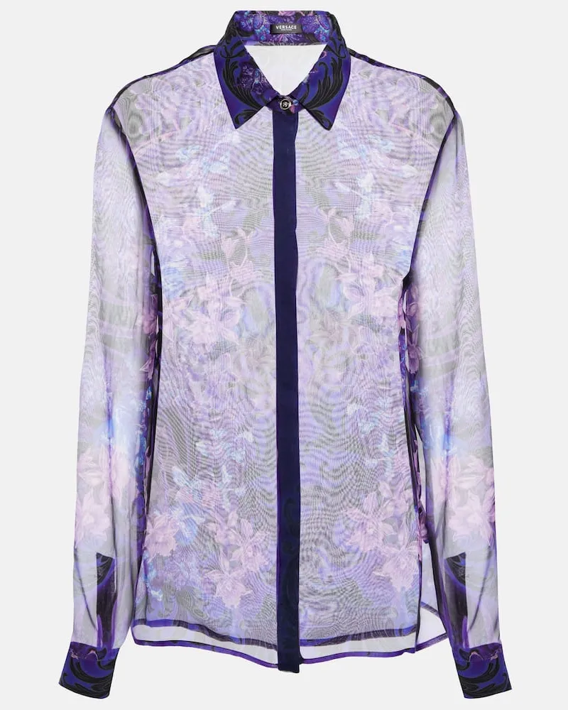 Versace Hemd aus Seidenchiffon Violett