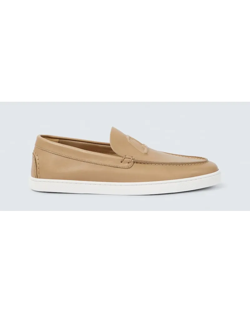 Christian Louboutin Slip-Ons Varsiboat aus Leder Beige