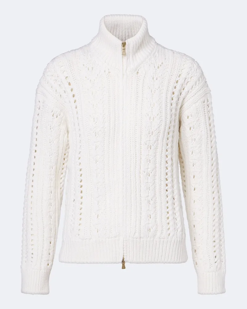 Eleventy Cardigan aus Wolle Weiß