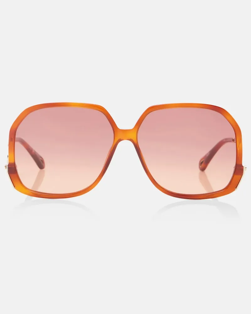 Chloé Chloé Eckige Sonnenbrille Wavy Orange