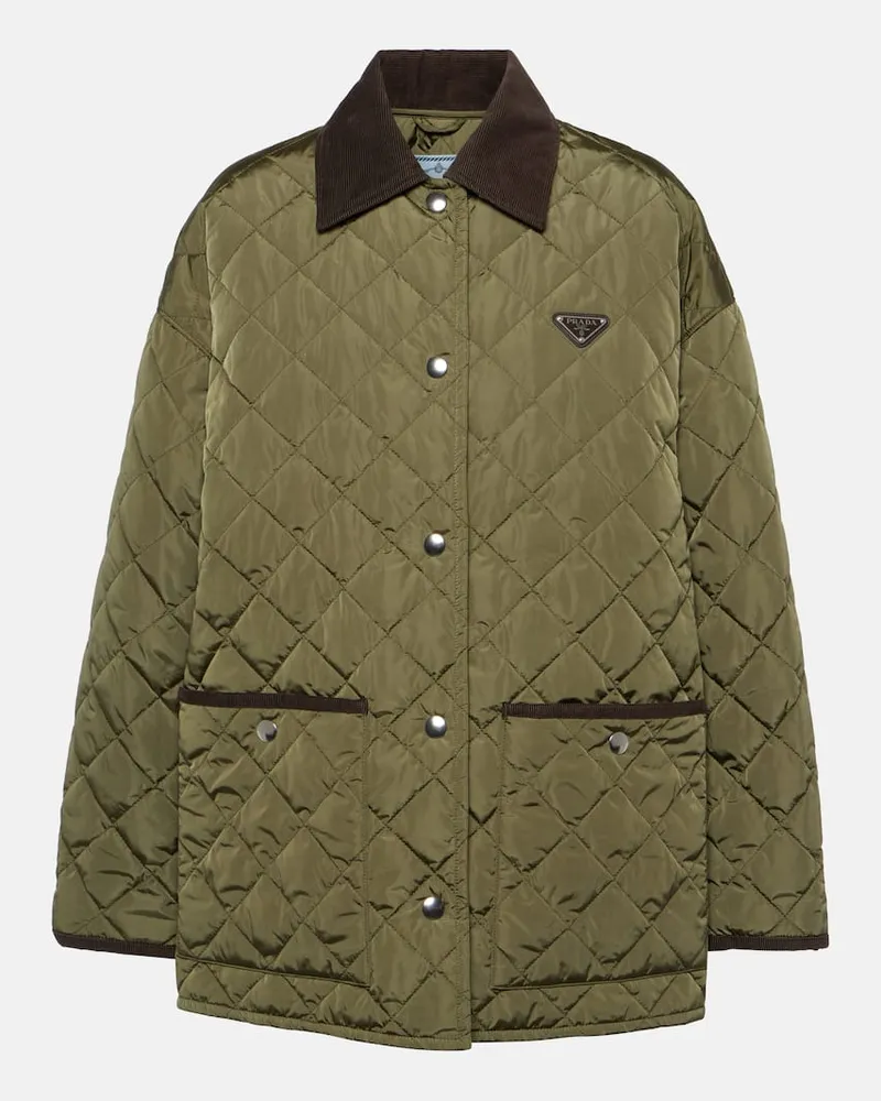 Prada Steppjacke aus Re-Nylon Grün