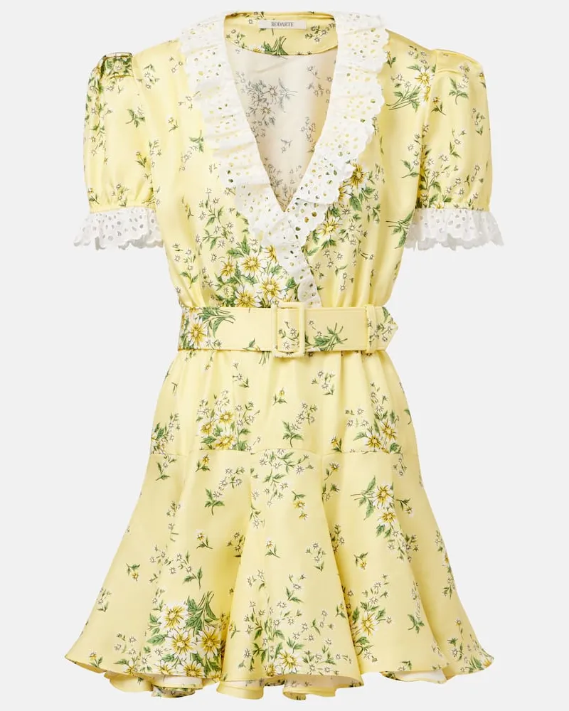 Rodarte Minikleid aus Seidensatin Gelb