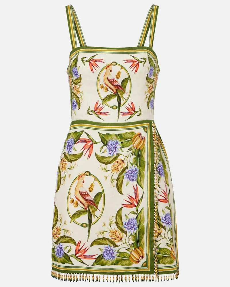 FARM Rio Bedrucktes Minikleid aus Leinen Multicolor